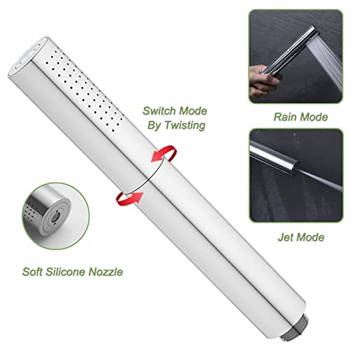 KATAIS Chrome Handheld Shower Head Brass 2 In 1 Function High Pressure Hand Shower Wand 7 Inch Hand Held Shower Head High Flow Shower Head Sprayer with 59 Inch Hose, Bracket - Image 3