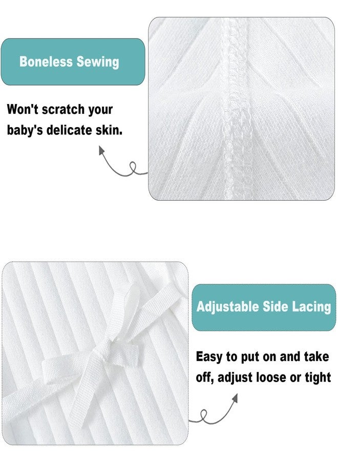 KeCool Baby Boys Girls Romper with Hat Unisex Infant Clothes Set, 100% Cotton Soft Cute Bear Newborn Infant Baby Jumpsuit Bodysuit Clothes Long Sleeve (White, 1-3 Months) - Image 4