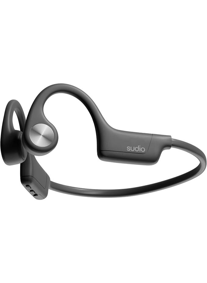 Sudio B4 Midnight Black - the active bone conduction earbuds. Made of recycled plastic. Open ear buds, long playing time of 12 hours, resistant to sweat and splash water, Bluetooth 5.4 - Image 1