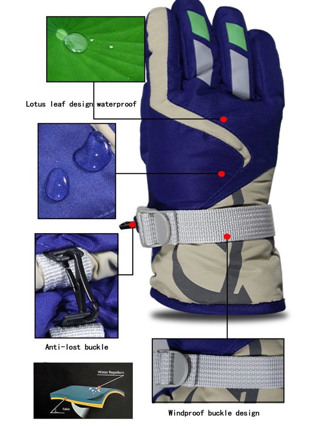 YR.Lover Children Ski Gloves Winter Warm Outdoor Riding Thickening Gloves(2-4years) - Image 3