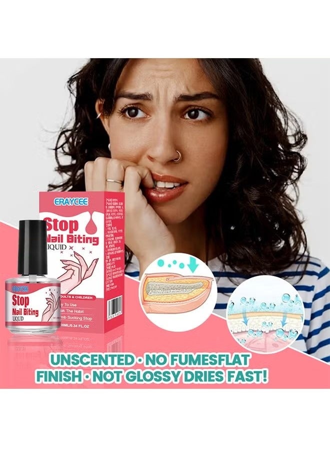 إيرايسي Stop Nail Biting，Organic Herbs Bitter Oil Anti Nail Biting & Thumb Suctionbreak Annoying Bad Customprotect And Repair Nails 10ml - Image 2