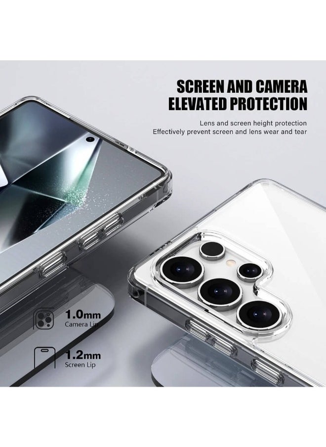 جيرفور - جراب موبايل سامسونج جالكسي اس 25 الترا (Galaxy S25 Ultra) مضاد للصدمات, غطاء حماية مضاد للخدش يدعم الشحن اللاسلكي ماج سيف, مصنوع من البولي يورثين الحراري عالي الجودة - شفاف - Image 1