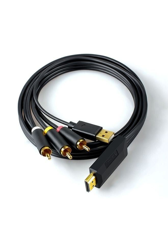 2m JingHua HDMI-3RCA HDMI To 3RCA Conversion Cable Set-Top TV Projector AV Lotus Converter Cable  - Image 2