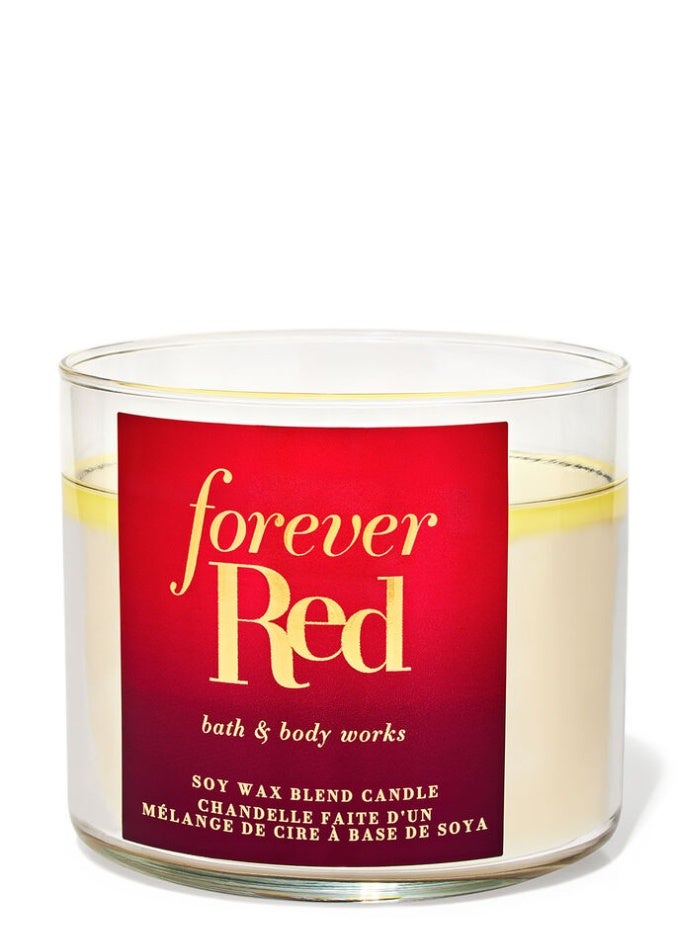 Bath & Body Works شمعة فوريڤر ريد 3 فتيلة - Image 1