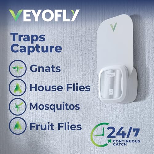 VEYOFLY Fly Trap Indoor, Fruit Fly Traps for Indoors, (2 Device + 6 Refills) Gnat Traps for House Indoor, Fly Catcher Indoor, Plug in Light Flying Insect Trap, Bug Light Killer, Fly Trap - Image 2