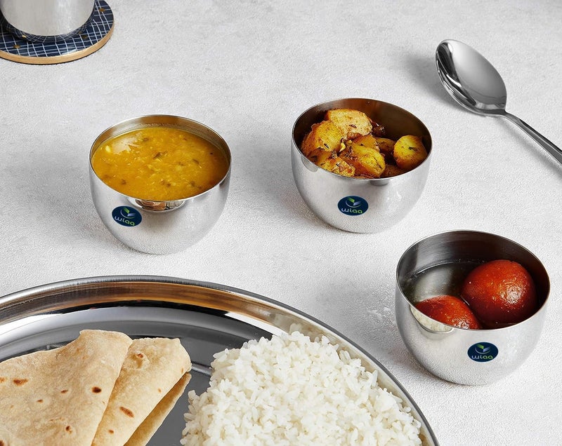 WIAA Stainless Steel Kitchen Bowl, (9cm Dia x 5cm Height), 250ml Capacity, High Polish Mirror Finish (12 Pc Set) - Image 5
