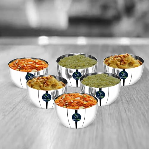 WIAA Stainless Steel Kitchen Bowl, (9cm Dia x 5cm Height), 250ml Capacity, High Polish Mirror Finish (12 Pc Set) - Image 4