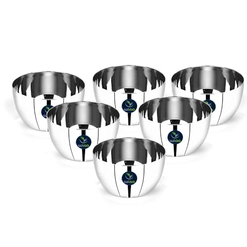 WIAA Stainless Steel Kitchen Bowl, (9cm Dia x 5cm Height), 250ml Capacity, High Polish Mirror Finish (12 Pc Set) - Image 3