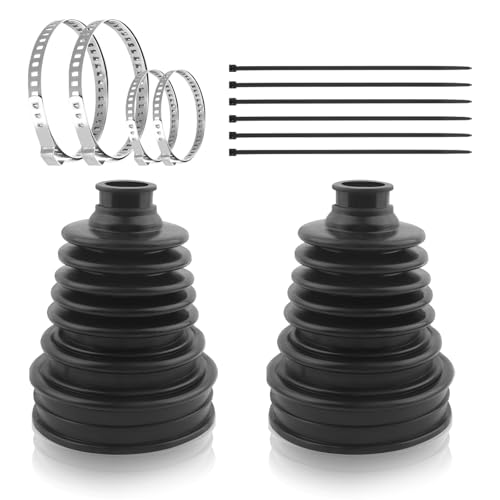 YGDMD 2PCS CV Boot Repair Kit includes 4 Stainless Steel Clamps 6 Cable TiesCV Axle Boot Repair Kit for 19mm to 24mm ShaftsFlexible Axle Boots with WearWaterHeat Resistance - Image 1