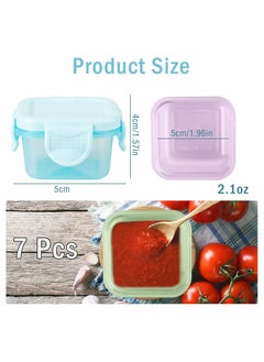 Y&D 7 Pcs Dressing Containers for Lunch Box, SYOSI 60 ML Small Condiment with Lids, Leakproof, Reusable Salad Container To Go Adults, Kids, Mini Subpackage Fresh-keeping Box  - Image 5