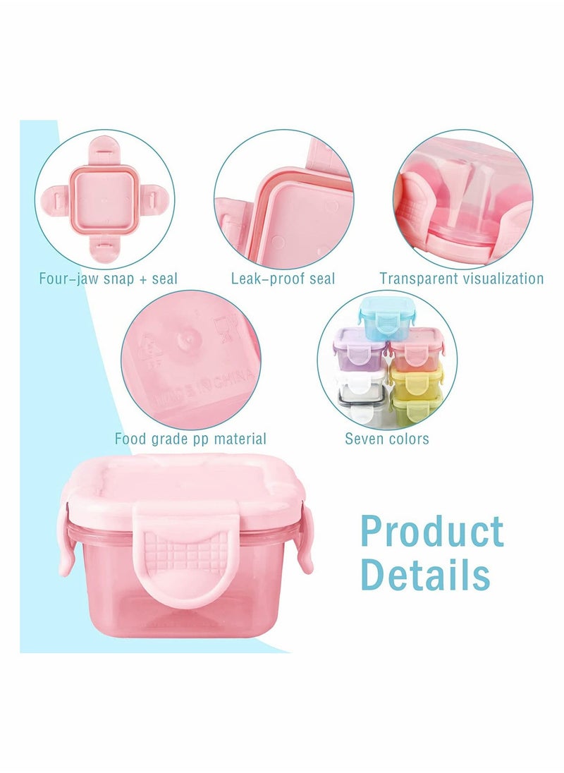 Y&D - 7 Pcs Dressing Containers for Lunch Box, SYOSI 60 ML Small Condiment with Lids, Leakproof, Reusable Salad Container To Go Adults, Kids, Mini Subpackage Fresh-keeping Box - Image 1