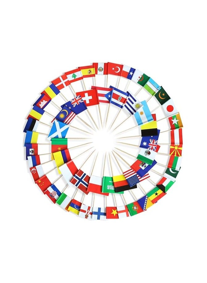 50Pcs Disposable World Cup Multi National Country Flag Stick Cake Toper Flag Fruit Stick Cocktail Cake Stick Toothpick Food Decoration - Image 3