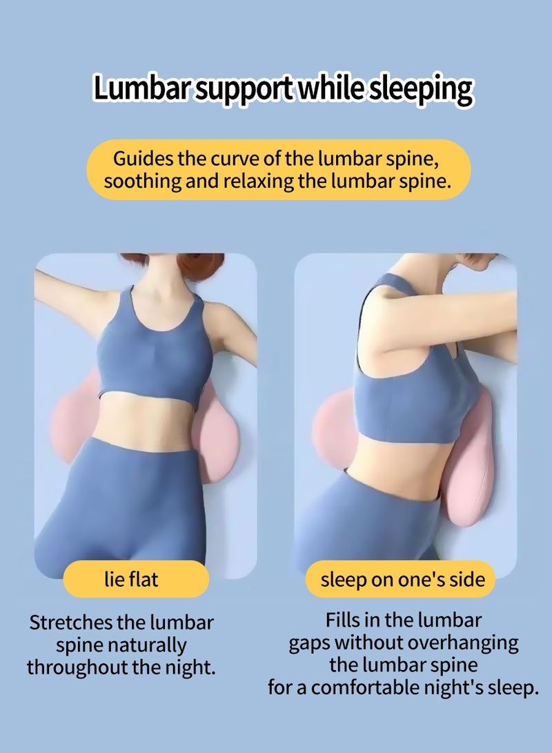 بيروي وسادة أسفل الظهر، وسادة دعم أسفل الظهر، وسادة دعم أسفل الظهر، وسادة دعم الظهر، وسادة دعم الظهر، وسادة دعم الظهر من الإسفنج الميموري فوم لتخفيف آلام الظهر مع غطاء قابل للغسل وسادة ظهر كرسي سرير للظهر للورك الجانبي والركبة والعمود الفقري - Image 4