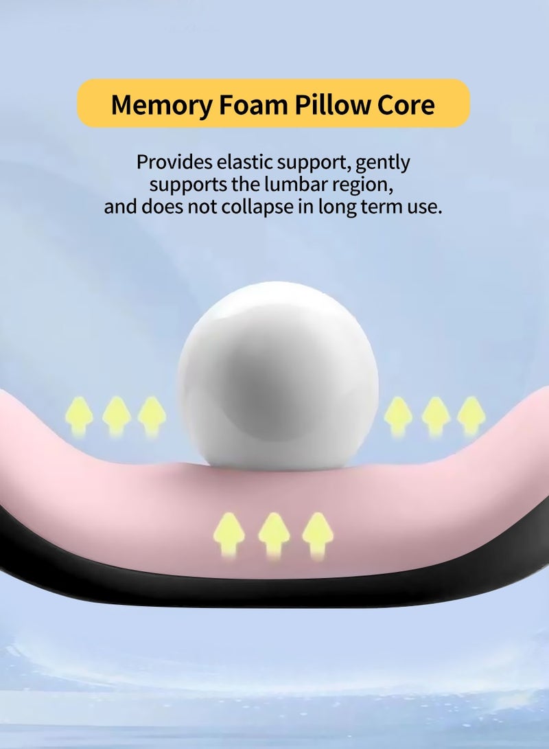 بيروي وسادة أسفل الظهر، وسادة دعم أسفل الظهر، وسادة دعم أسفل الظهر، وسادة دعم الظهر، وسادة دعم الظهر، وسادة دعم الظهر من الإسفنج الميموري فوم لتخفيف آلام الظهر مع غطاء قابل للغسل وسادة ظهر كرسي سرير للظهر للورك الجانبي والركبة والعمود الفقري - Image 5