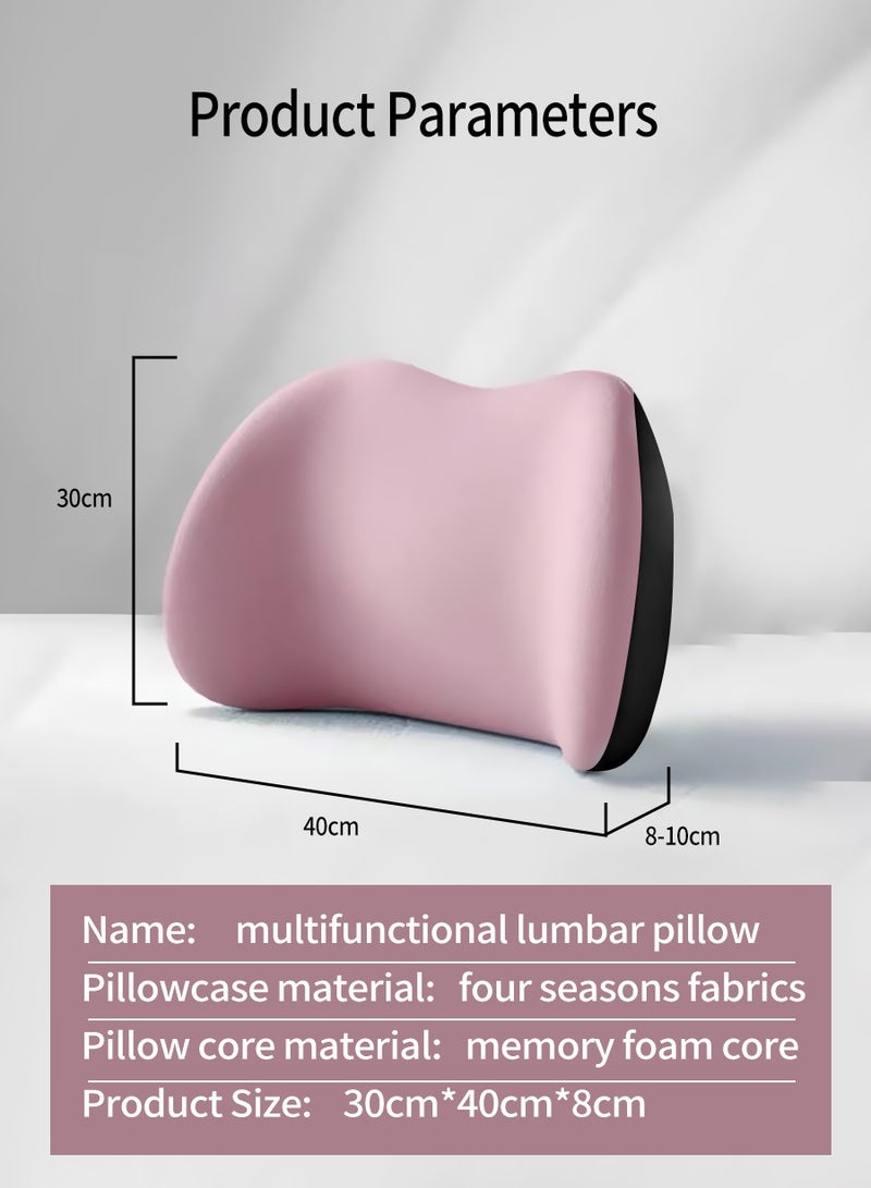 بيروي وسادة أسفل الظهر، وسادة دعم أسفل الظهر، وسادة دعم أسفل الظهر، وسادة دعم الظهر، وسادة دعم الظهر، وسادة دعم الظهر من الإسفنج الميموري فوم لتخفيف آلام الظهر مع غطاء قابل للغسل وسادة ظهر كرسي سرير للظهر للورك الجانبي والركبة والعمود الفقري - Image 3