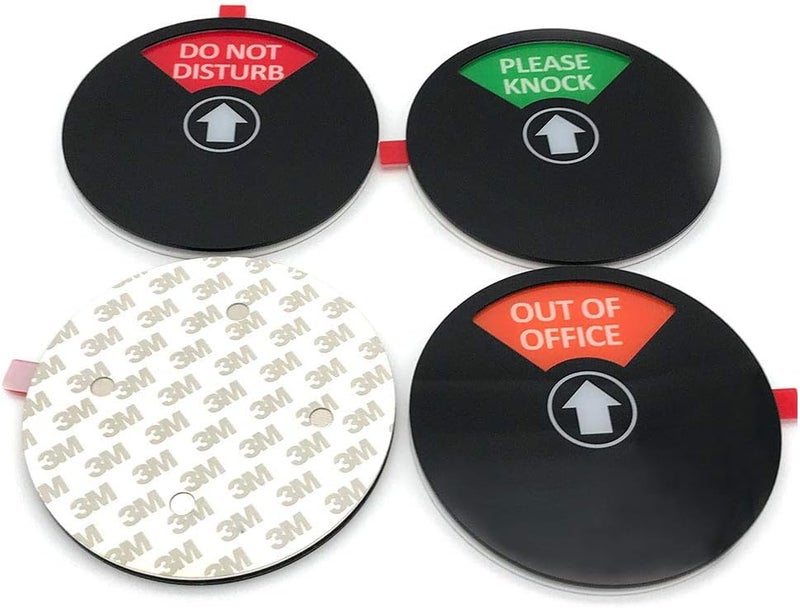 MIKMAYTOO Privacy Sign, Do Not Disturb Sign, Out of Office Sign, Please Knock Sign, In a Meeting Sign, Office Sign, Conference Sign for Offices (5 INCH, BLACK) - Image 3