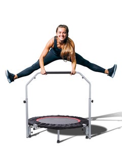 Arabest 40" Foldable Mini Trampoline Max Load 330lbs, Fitness Rebounder with Adjustable Foam Handle, Exercise Trampoline for Adults Indoor/Garden Workout  - Image 1