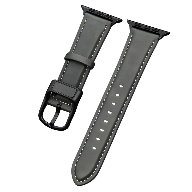 NEXT STORE Luxury Leather Strap Compatible with Apple Watch 49mm 46mm 45mm 44mm 42mm, Genuine Leather Replacement Band for iWatch Ultra 2/1/SE Series 10–1 - Image 1