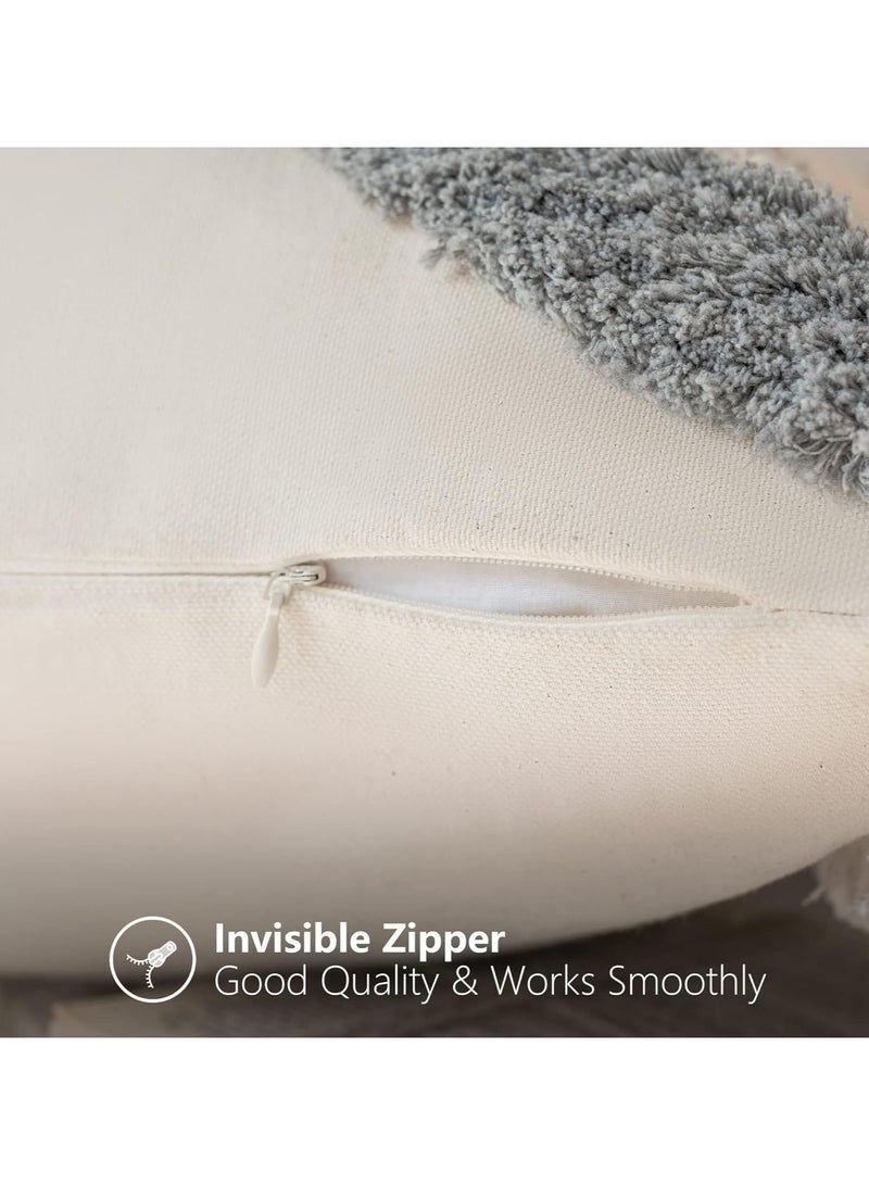 general 2 Piece Pillow Covers, Stylish and Comfortable Bohemian Cotton Canvas Cushion Covers | Tassel Pillow Covers Home Decor 18 ‘x 18’ - Image 3