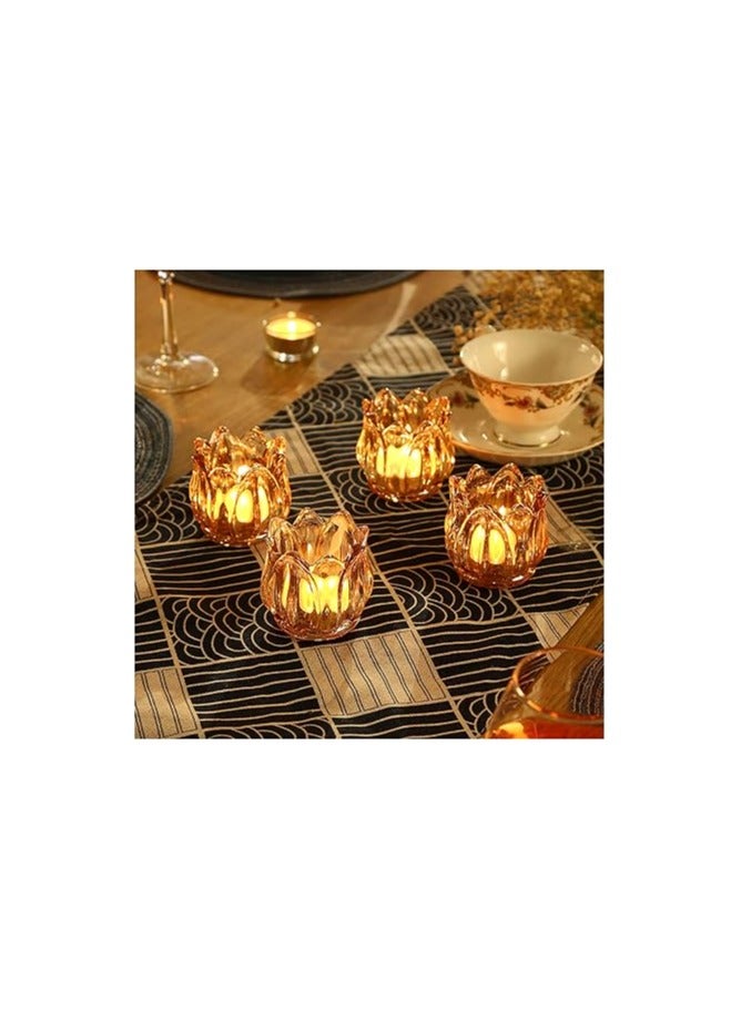 شموع  حامل الشموع الكريستالي العتيق لتزيين الحفلات والمكتب والطاولة الزجاجية الشفافة وحامل الزهور بتصميم زخرفي وحاملات الشموع الشفافة وديكورات الزنبق في الهواء الطلق عدد 3 قطع - Image 3