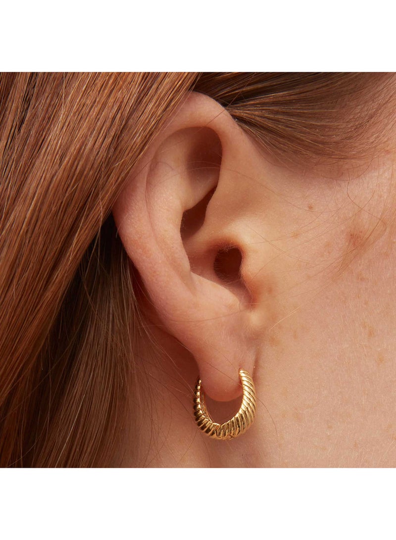 ORELIA LONDON Rope Tapered Hoop Earrings - Image 3