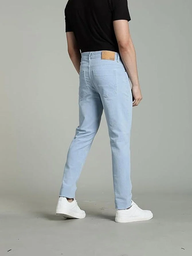 inkd Sky Why Men's Classic Regular Fit Jeans with 5 Pocket Styling | Mid- Rise | Soft & Stretchable for Men | Best Price UAE