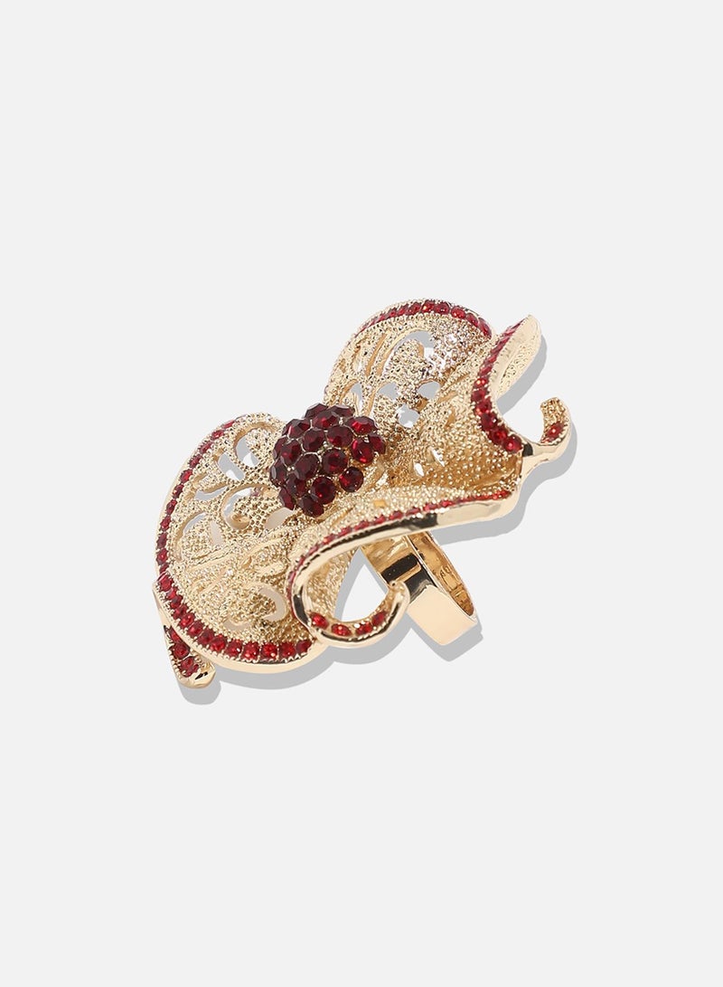 SOHI Stone Setting Flower Artificial Ring Jewellery - Image 3