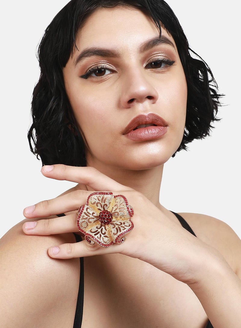 SOHI Stone Setting Flower Artificial Ring Jewellery - Image 5