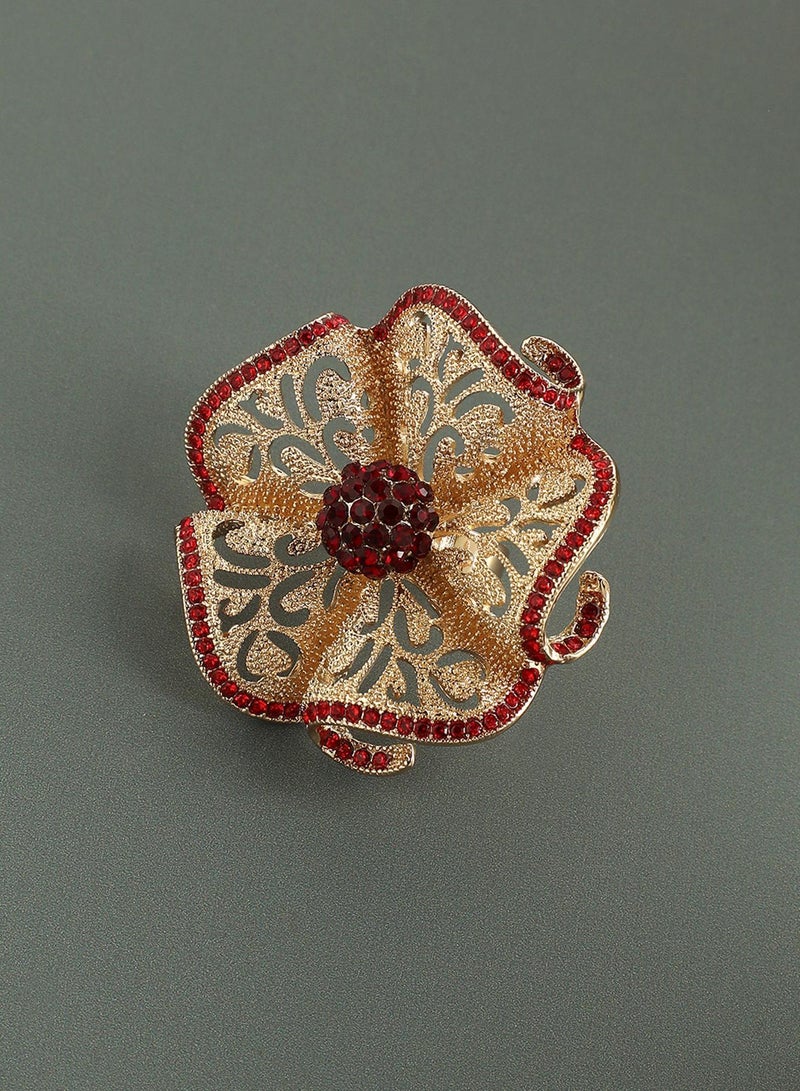 SOHI Stone Setting Flower Artificial Ring Jewellery - Image 4