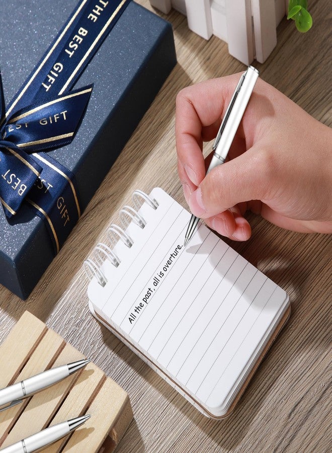 Chinco 16 Pcs Mini Pens Small Ballpoint Pen Bulk 3 Inch White Metal Stainless Steel Point Short Tiny Writing Tool with Copper Fittings for Pocket Notebook Notepad Office School Business Work Writing - Image 4