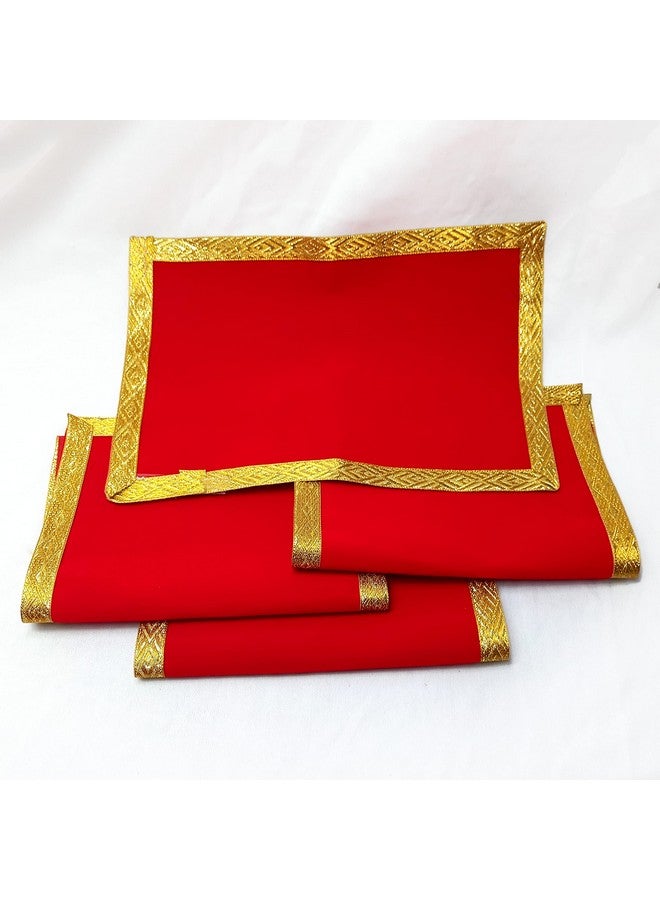 Qwick Click Velvet Pooja Aasan Decorative Cloth for Multipurpose Pooja Decorations (10x7 Inch. 4 Set) - Image 4