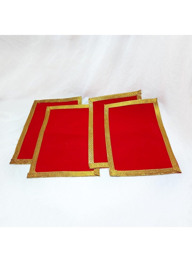 Qwick Click Velvet Pooja Aasan Decorative Cloth for Multipurpose Pooja Decorations (10x7 Inch. 4 Set) - Image 5