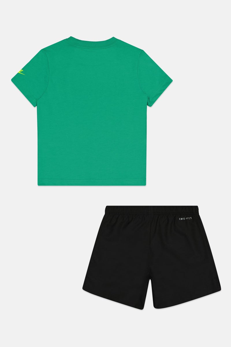 Nike Toddlers Boy 2 Pcs Short Sleeve Brand Logo T-Shirt And Shorts Set, Multicolor - Image 2