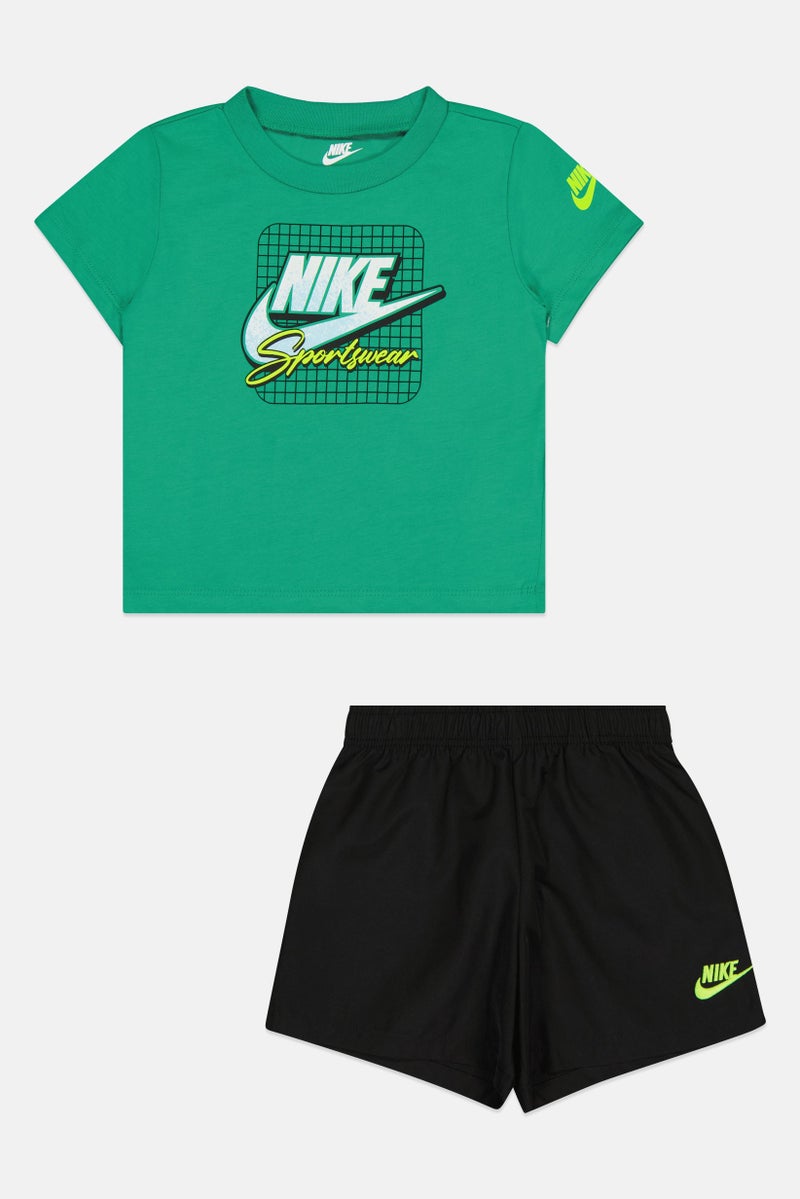 Nike Toddlers Boy 2 Pcs Short Sleeve Brand Logo T-Shirt And Shorts Set, Multicolor - Image 3