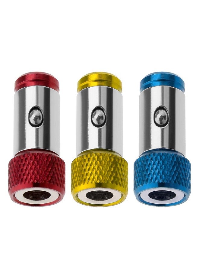 كريت آيديا إنشاء فكرة 3 قطع حلقة مغناطيسية للبرغي قابلة للإزالة حلقة مفك براغي مغناطيسية حلقة مفك براغي من سبيكة معدنية حلقة مغناطيسية حامل ماسك البراغي لبتات مفك براغي مزدوجة النهاية مقاس 1/4 بوصة 6.35 مم ذهبي/أزرق/أحمر - Image 1