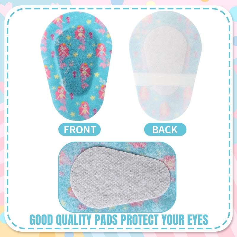 Panelee Panelee 90 Pcs Adhesive Eye Patches for Kids Girls Designs Cotton Adhesive Bandages for Girls Toddler, 6 Styles  - Image 3