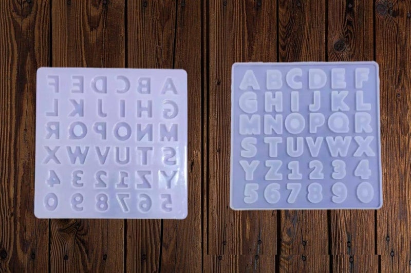 SNOOGG Pack of 2 Silicone Moulds in Small Alphanumeric Letters for Epoxy Resin Art, DIY, Casting,Making Coaster, Home Decoration, Cup Mat and More .. - Image 3