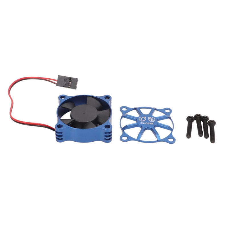 Motor Cooling Fan 35x35mm Aluminium Alloy Fast Cooling RC Car ESC Cooling Fan with Fan Cover For 1/10 1/12 1/8 RC Car Dark Blue - Image 1