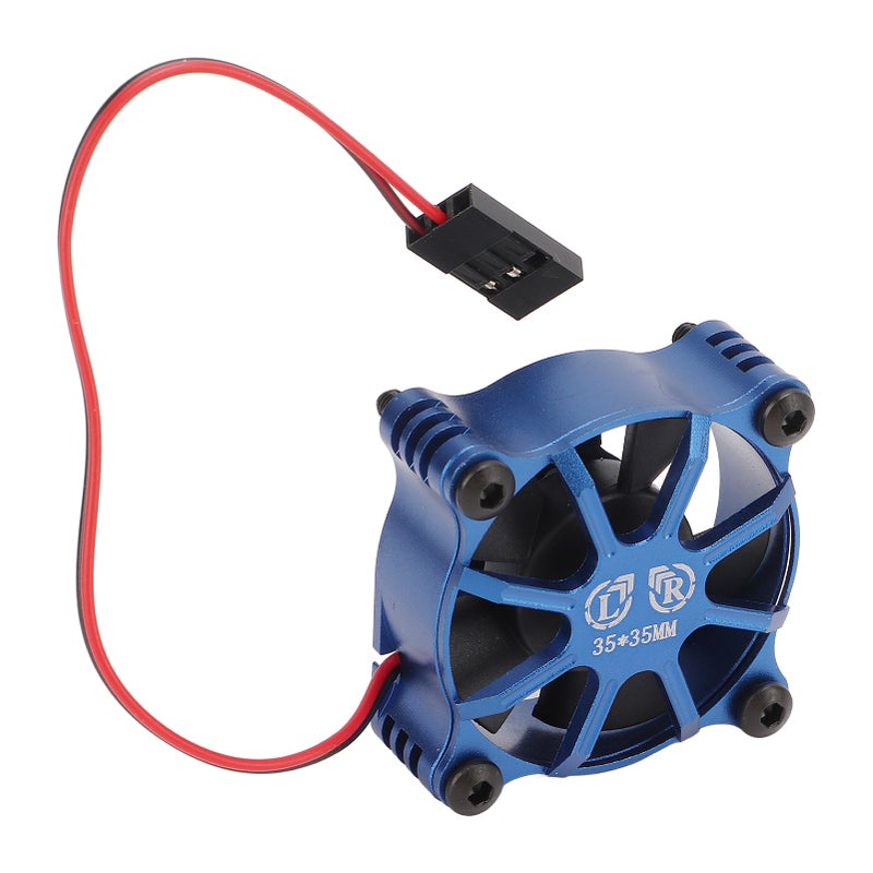 Motor Cooling Fan 35x35mm Aluminium Alloy Fast Cooling RC Car ESC Cooling Fan with Fan Cover For 1/10 1/12 1/8 RC Car Dark Blue - Image 3