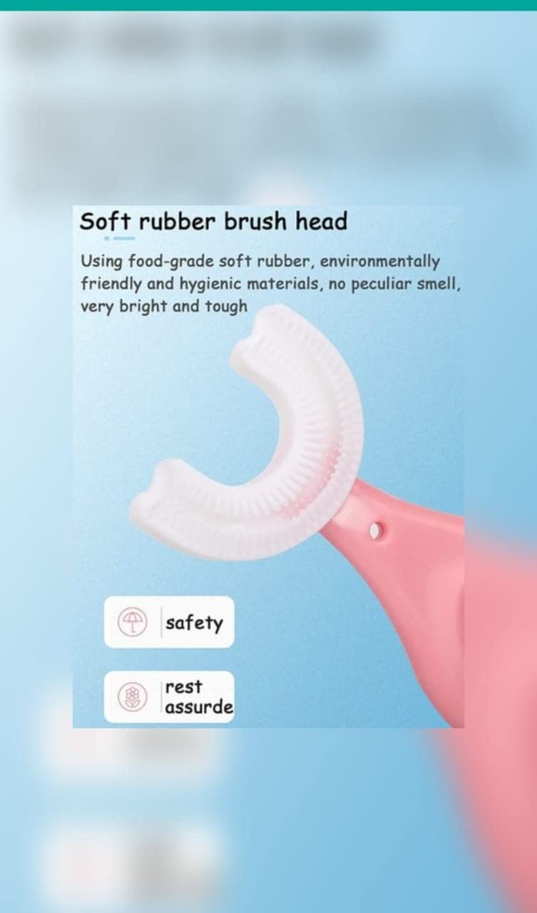GIYANZA (PCS of 2) U-Shaped Toothbrush for 2-6 Years, Teeth Dental Care Hand-Held Version, Food Grade Soft Silicone Brush Head, Manual Toothbrush 360 Oral Teeth Cleaning Tools.. - Image 3