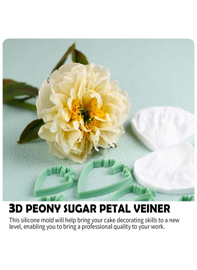 SK 3D Peony Sugar Petal Veiner Gumpaste Molds Candy Molds Baking Cookie Moulds Soap Decorating Molds  - Image 5