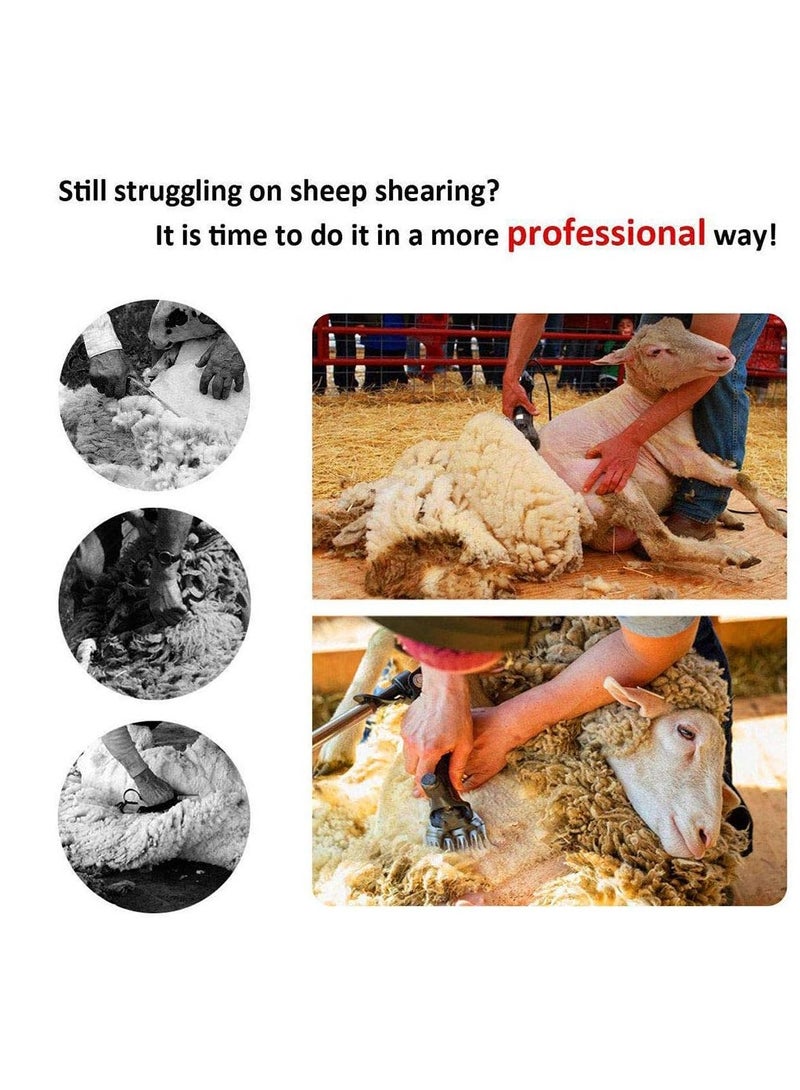 جيرزون مقص صوف احترافي بقوة 1000 وات، ماكينة قص شعر الحيوانات الأليفة الكهربائية، ماكينة قص شعر الحيوانات الاحترافية مع ماكينة قص شعر قابلة للتعديل - أسود - Image 4