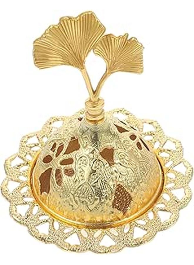 Gold Electroplated Alloy Mini Incense Burner Metal Base Cone Holder For Home Meditation Spa Desktop Decor - Image 1