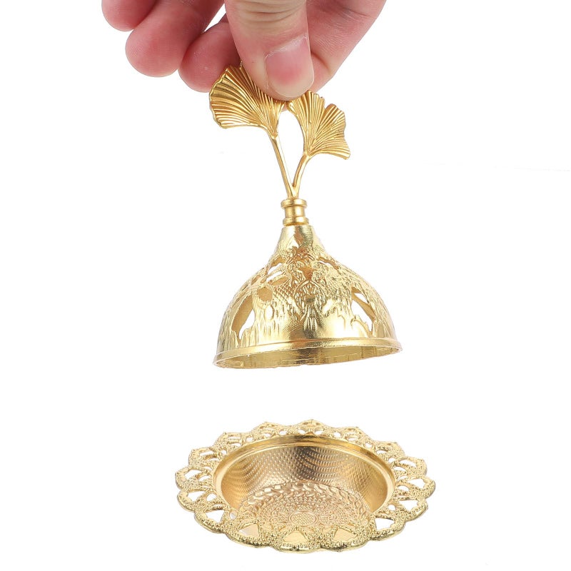 Gold Electroplated Alloy Mini Incense Burner Metal Base Cone Holder For Home Meditation Spa Desktop Decor - Image 5