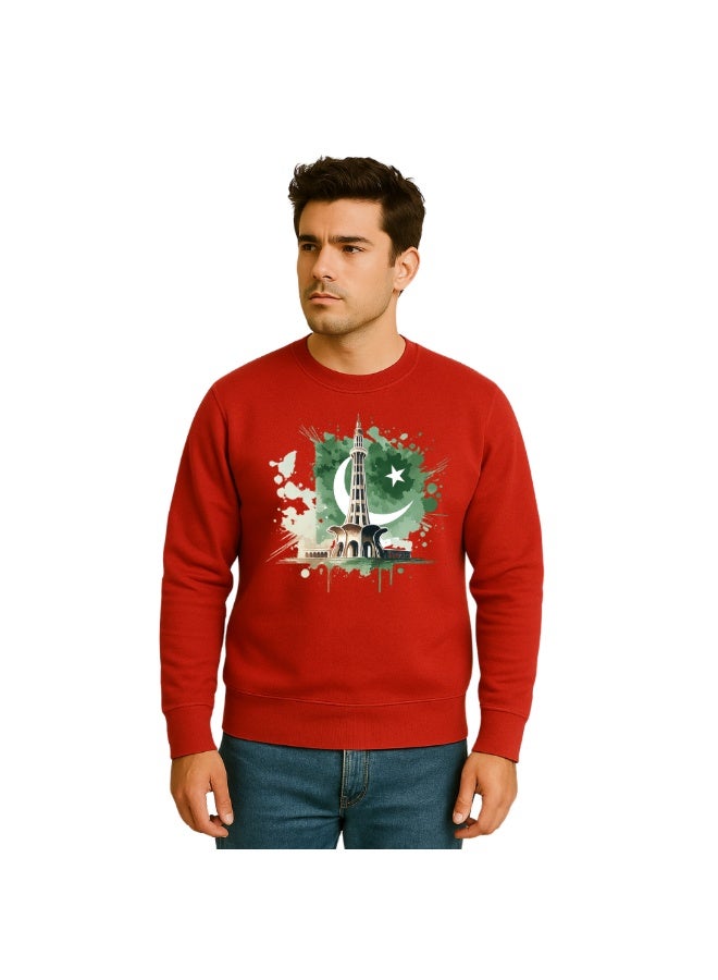 PRINTSHOP4ME Pakistan Men’s Sweatshirt–Printed Pakistan Graphic Design–Long Sleeve Soft Cotton Sweatshirt–Comfortable And Stylish For Travel, Casual Wear&Outdoor Use  - Image 2