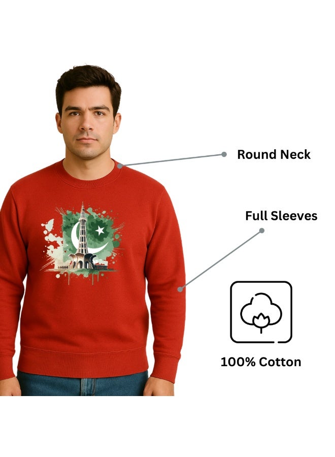 PRINTSHOP4ME Pakistan Men’s Sweatshirt–Printed Pakistan Graphic Design–Long Sleeve Soft Cotton Sweatshirt–Comfortable And Stylish For Travel, Casual Wear&Outdoor Use  - Image 5