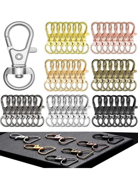 DIY Crafts 5X Swivel Snap D Hooks Chrome Silver 5 Pcs For Keyrings Keychains Round Swivel Snap Hooks Key Rings Metal For Lanyard5X Swivel Snap D Hooks Chrome Silver