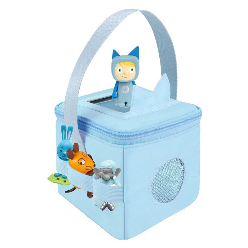 Annmore Carrying Case for Toniesbox and Tonies Figures  with Cover for Tonies Ears  Use for Tonies Characters Transport and Storage  Blue - Image 1