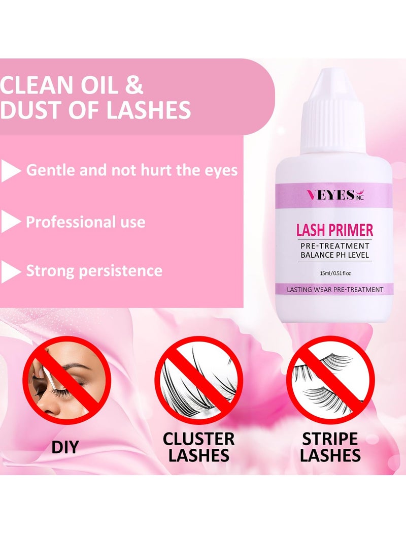 Veyes - VEYES INC Lash Primer for Eyelash Extensions 15ml Professional Use Only Easy to Removes Proteins and Oils Increase Adhesive Bonding Power - Image 1