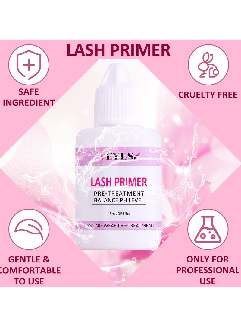 Veyes - VEYES INC Lash Primer for Eyelash Extensions 15ml Professional Use Only Easy to Removes Proteins and Oils Increase Adhesive Bonding Power - Image 1